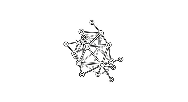 Abstract network icon representing data connectivity and complex systems.
