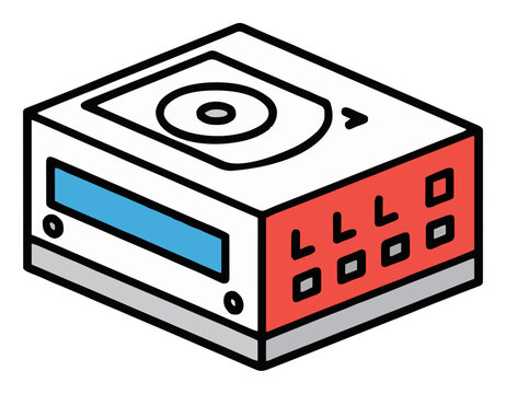 Portable CD player discman vector clipart illustration. Generative AI
