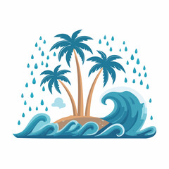 Obraz premium Tropical Storm Illustration