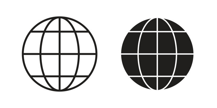 Website icon in black and white. clipart and line style icons