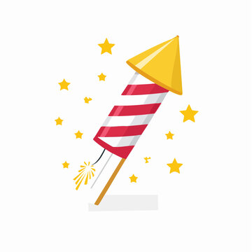 Firework Rocket with Stars