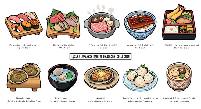 Luxury Japanese Kaiseki Delicacies Collection