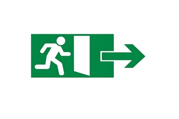Emergency Exit Sign Running Man Symbol with Right Arrow