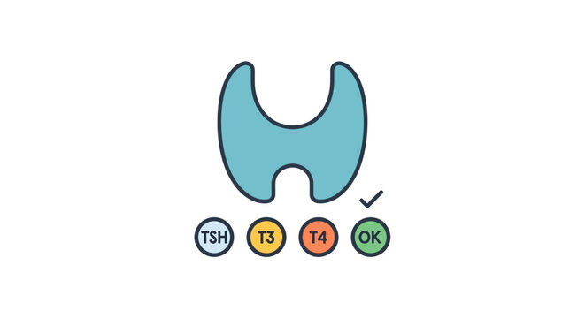 Thyroid Health Check: TSH, T3, T4 Levels Normal, OK Symbol