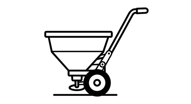 Seed spreader lawn care equipment tool.