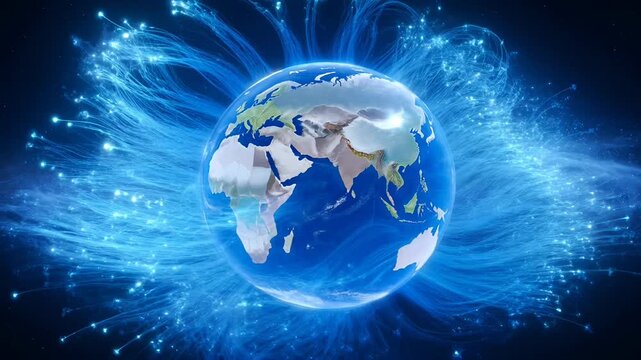 Global Network Connections Earth Globe.