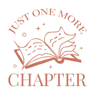 Just one more chapter book lover quote minimal boho art