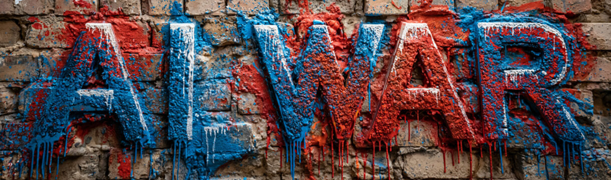 Graffiti Art on Brick Wall: Vibrant, stylized letters of 'ALVAR' in striking blue and red spray paint adorn a weathered brick wall, showcasing urban art and street culture.