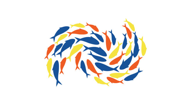 School of Colorful Fish Swimming 2.