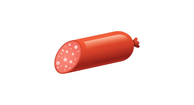 A sliced red processed meat product.