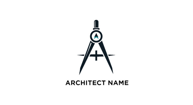 Architect compass drafting tool logo.