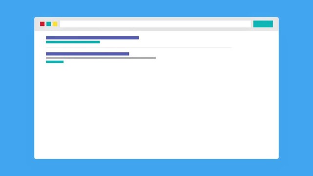 Search Engine Optimization concept, magnifying glass scanning online search results