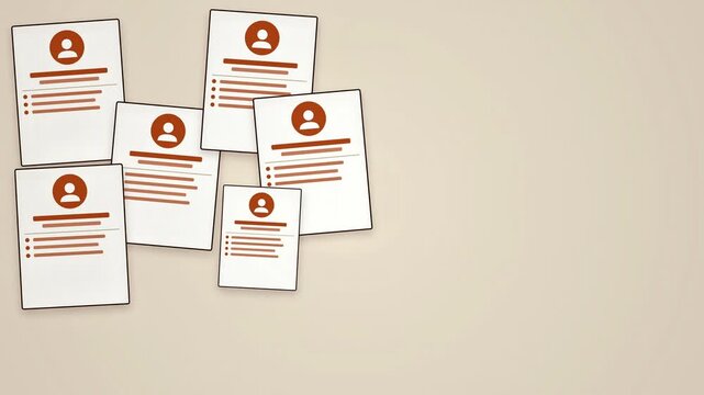 Resume pile animation for job applications, hiring, and applicant selection process