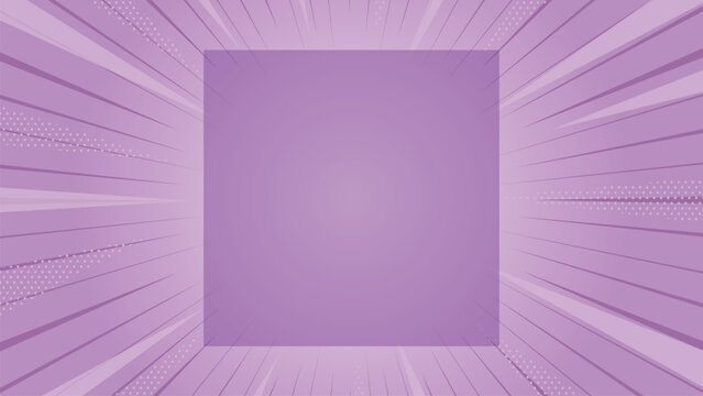 Purple Sunburst Background with Square Frame Copy Space, パープル 放射線 背景