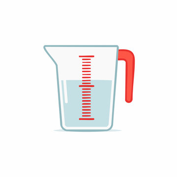 Measuring cup with liquid and markings