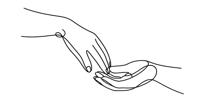 Hand drawn line art of a person slipping on a banana peel in simple sketch style