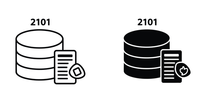 Database icon with document download and upload actions