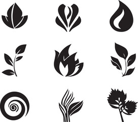 Fototapeta premium Abstract Nature Leaf Symbols and Eco Logo on white background