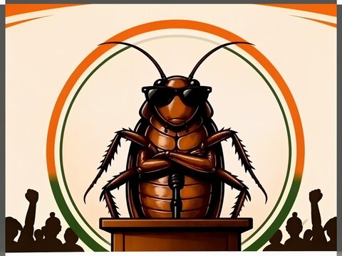 Creative parody logo featuring cockroach concept inspired by viral meme trends and humor.