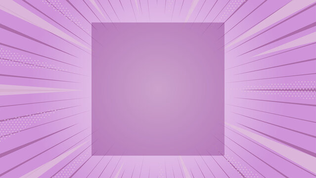 Purple Sunburst Background with Square Frame Copy Space, パープル 放射線 背景