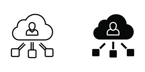 Cloud user icons with connected devices vector illustration © MSTSALEHA