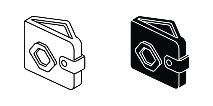 Isometric wallet icons in light and dark versions