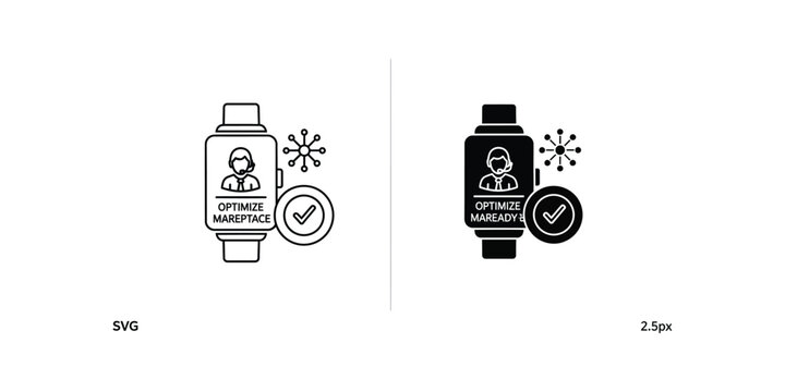 Smartwatch displaying optimize maintenance message with network icon