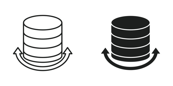 Database spinning loading animation icons