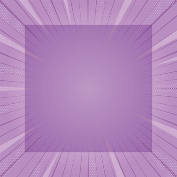 Purple Sunburst Background with Square Frame Copy Space, パープル 放射線 背景