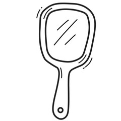 Handdrawn Illustration of a Handheld Mirror © Kreasi Izzah 