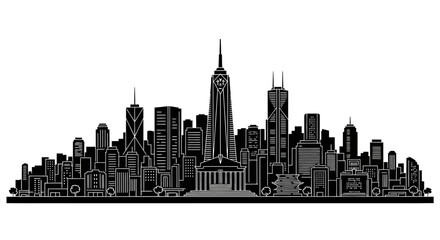 Fototapeta premium Philadelphia city skyline silhouette, urban architecture vector