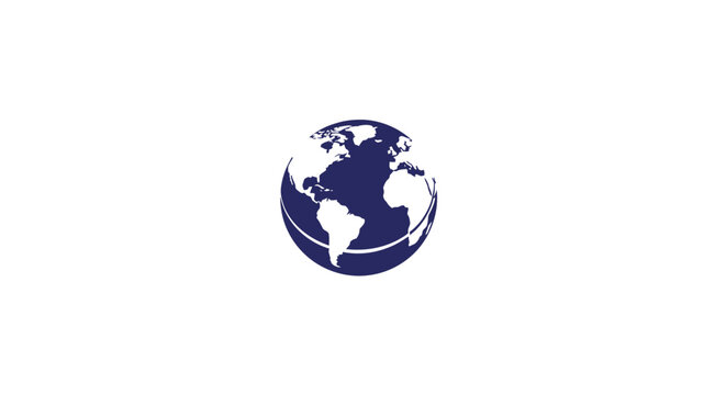 Blue Globe Earth Planet Icon.
