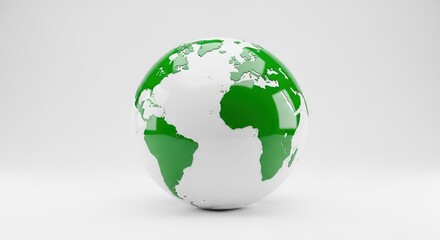 Fototapeta premium Stylized Green and White Globe Representing Earth.
