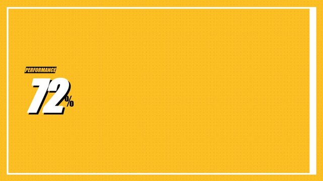Retro Cartoon Style Percentage Meter on Yellow Background