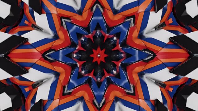 Geometric Concentric White Polyline Rings Radiating From Dark Center Amidst Vibrant Diagonal Stripes