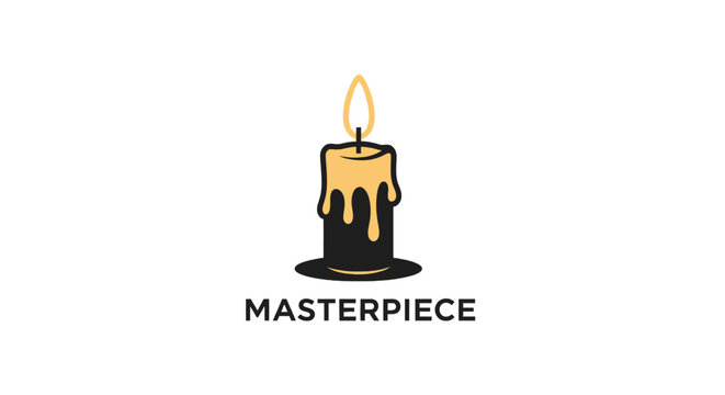 Burning Yellow Wax Candle Flame.