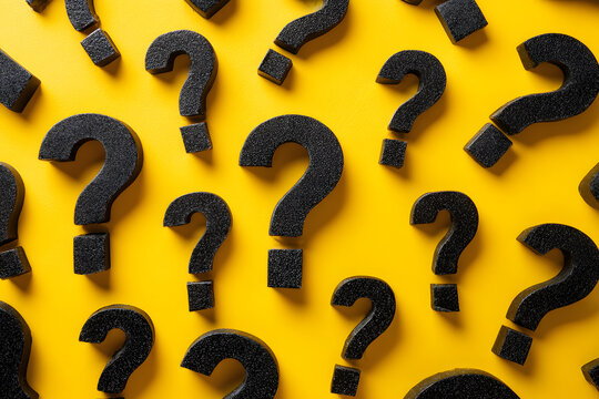 Black question marks background