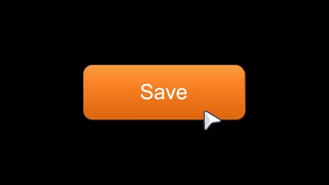 Modern save button animation with cursor click interaction and clean UI design. Minimal motion graphics for apps, websites, cloud storage, software interfaces, and digital projects.
