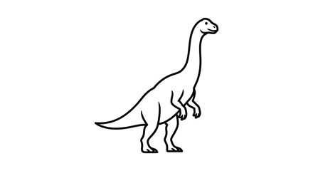 Brachiosaurus dinosaur outline simple black and white line art silhouette © Creativekhairul02
