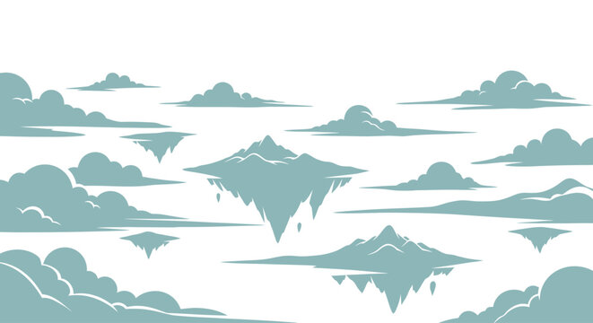 Graphic illustration of white clouds.