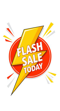 Flash Sale Today Lightning Bolt Icon, Special Offer, Discount, Promotion, Retail