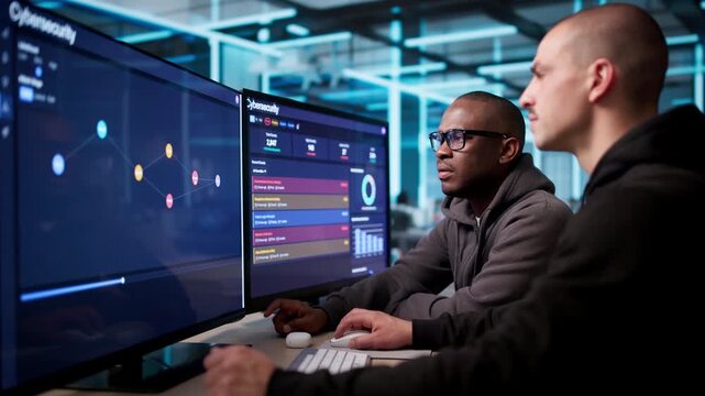 Cybersecurity Analysts Monitoring Network Threats