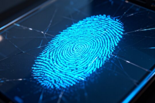 Fingerprint on cracked screen