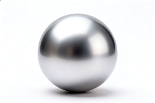 Metallic sphere on white background