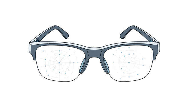 Optometry Eye Chart Vision Test Through Eyeglasses, Ophthalmology Concept