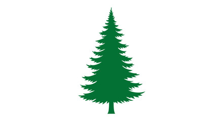 Fototapeta premium Green Pine Tree Silhouette Illustration.