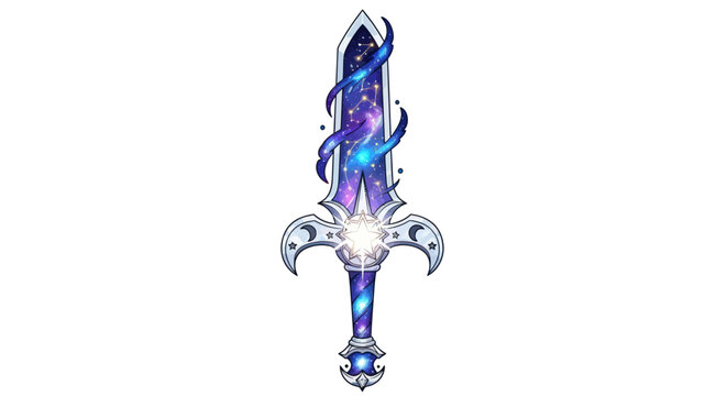 Cosmic Sword Fantasy Weapon Galaxy Nebula Stars Magical Blade