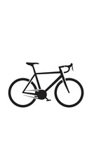 Fototapeta premium Minimalist Black Bicycle Silhouette on White Background