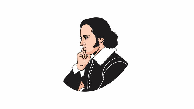 William Shakespeare Portrait Illustration.