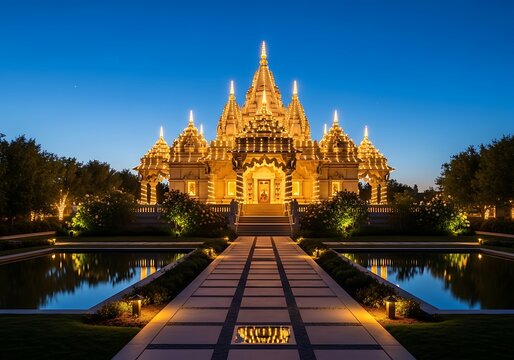 Golden shwedagon pagoda temple at night myanmar